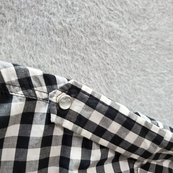 Green Tek Men Button Up Shirt XL White Check Pearl Snap Western - Picture 2 of 8